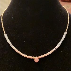 ”PINK MOON” PINK OPAL and GOLD